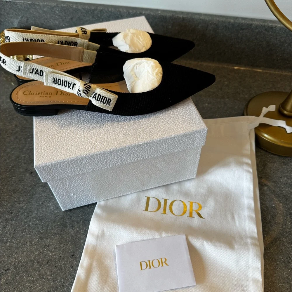 Dior Black J'Adior Slingback Shoes - Picture 1 of 12